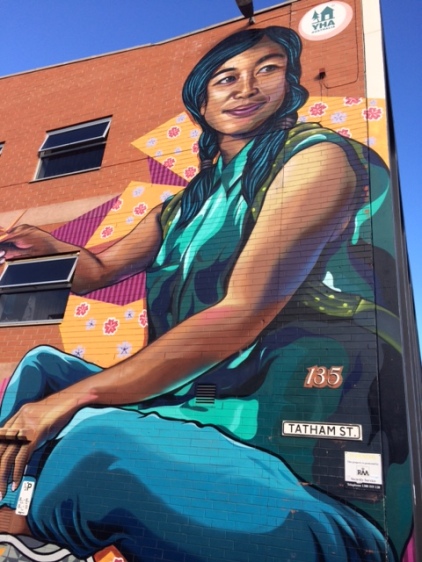 Mural on the side of the YHA in Adelaide, Australia